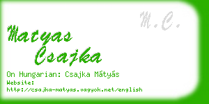 matyas csajka business card